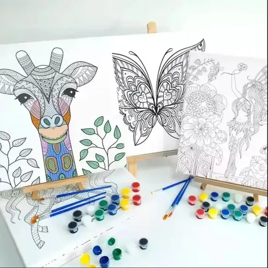 Painting Canvas Set for Children with Acrylic Paint