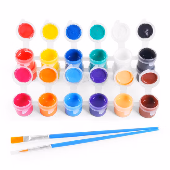  Pinturas de alta calidad, tiras de pinturas acrílicas de 12 colores con pincel para niños.  12 Tiras Bote 2 3 5 Ml Pintura Acrilica Set Con Pincel