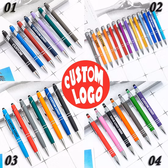 Entrega rápida de bolígrafos metálicos de aluminio promocionales con logotipo de empresa personalizado