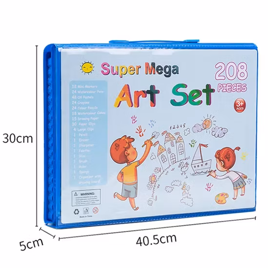 Comercio al por mayor 208 UNIDS Crayones Acuarela Niños 'S Pintura Al Óleo Stick Pintura Dibujo Juguetes Arte Set Regalo de Cumpleaños Crayones