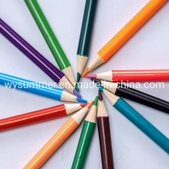 Papelería escolar doble plomo 24 lápices de colores 2,8mm lápiz redondo de madera de álamo