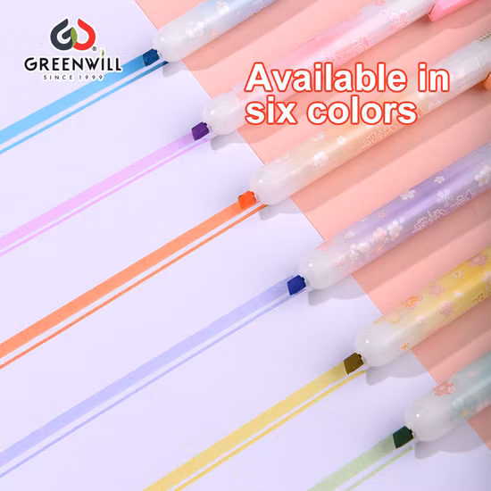 Resaltador en colores pastel de sabor retráctil Greenwill promocional (HM-H102)